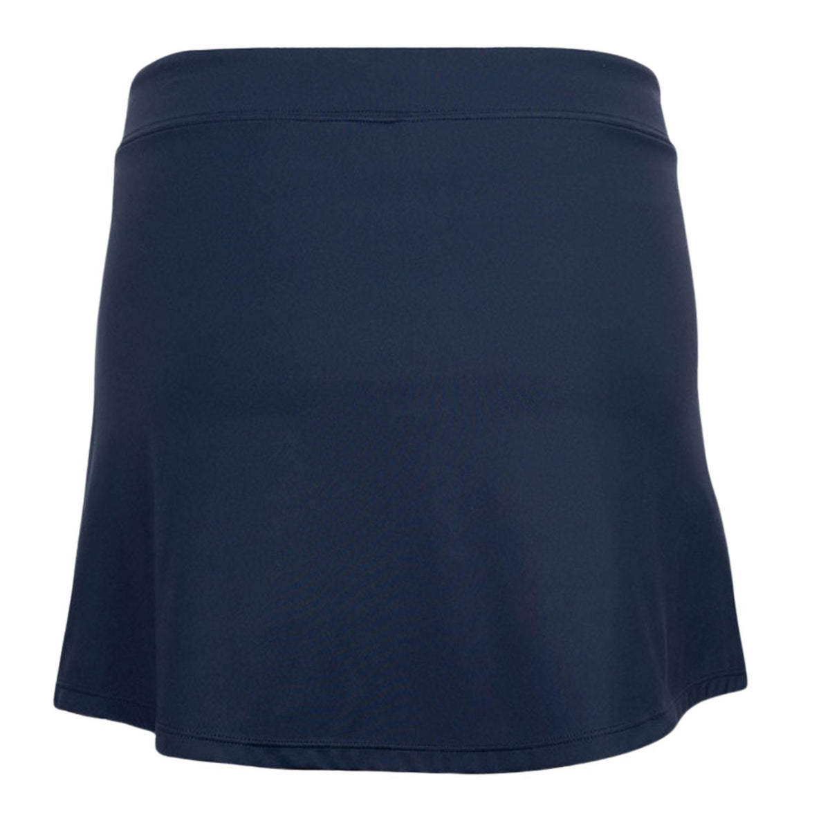 Achterkant van de donkerblauwe JDH Performance Skirt met egale taille en soepele val