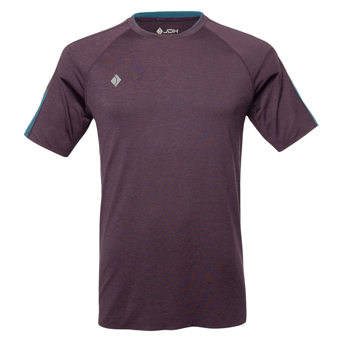 JDH Performance T-Shirt Plum met raglanmouwen, vooraanzicht