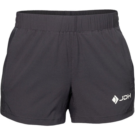 JDH Performance short voor dames in donkergrijs, vooraanzicht met JDH-logo