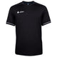 JDH Pro Tech T-shirt voor heren in zwart met witte biezen, vooraanzicht
