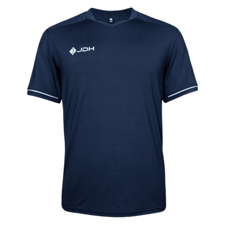 JDH Pro Tech T-shirt voor heren in donkerblauw, vooraanzicht met logo