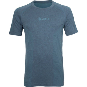 JDH Seamless shirt met korte mouwen voor heren in blauw, vooraanzicht met logo