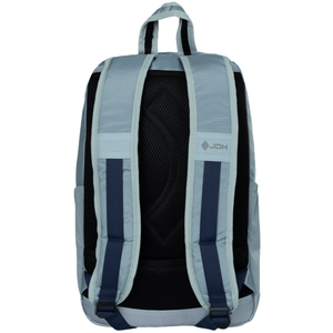 Achterzijde van de JDH Sports 22L backpack met donkerblauwe gepolsterde rugbanden