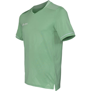Zijaanzicht van het lichtgroene JDH T-Shirt Carbon Pro met ruitmotief in het zijpand