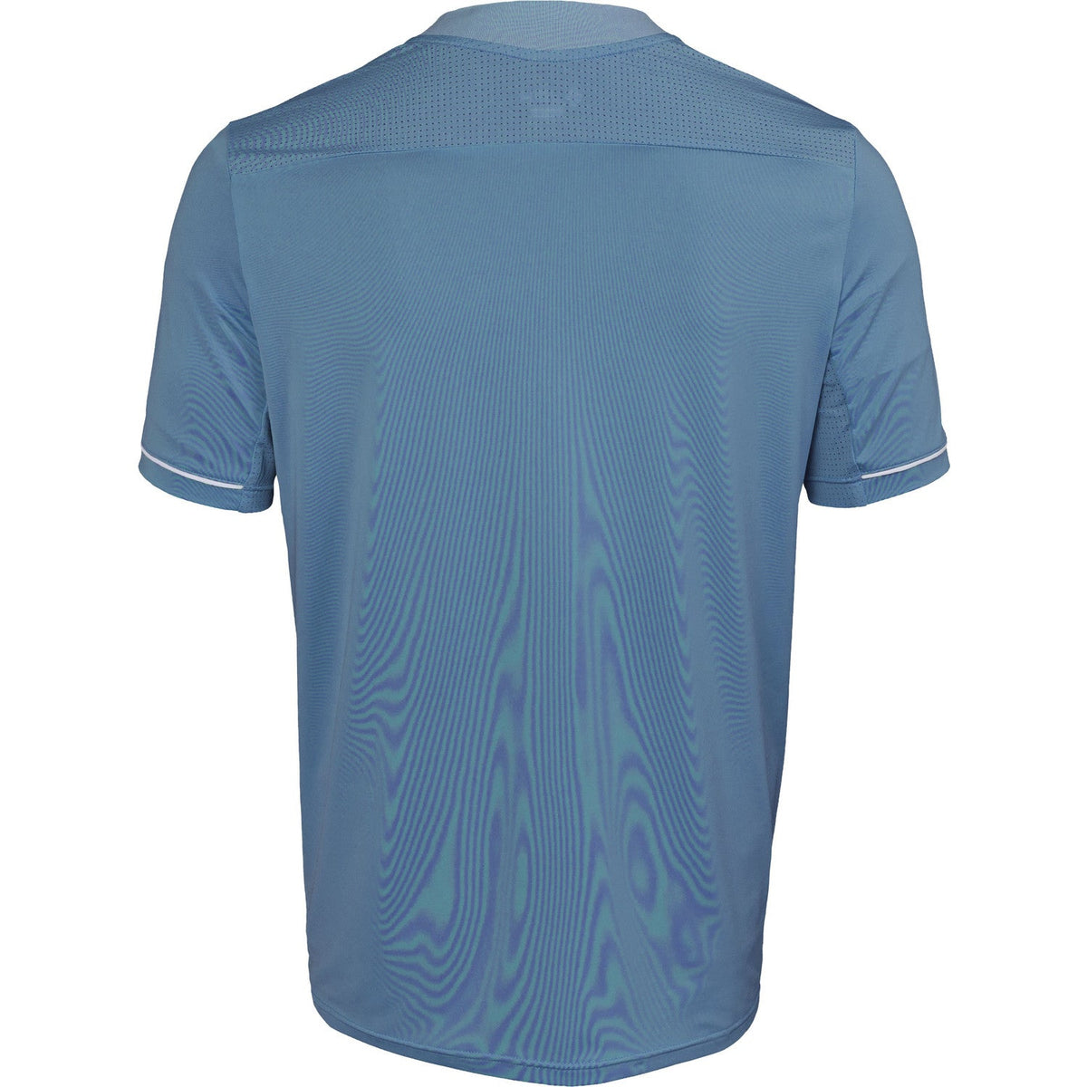 Achterkant van het staalblauwe JDH T-Shirt Carbon Pro met contrasterende schoudernaad