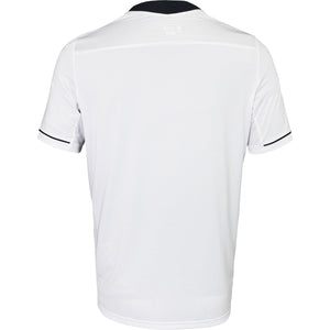 Achterkant van het JDH T-Shirt Carbon Pro White met donkerblauwe halsafwerking