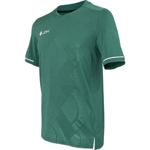 Zijaanzicht van het donkergroene JDH T-Shirt Carbon Pro met split in de onderzoom