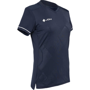 Schuin vooraanzicht van het marineblauwe JDH Carbon W Pro T-shirt