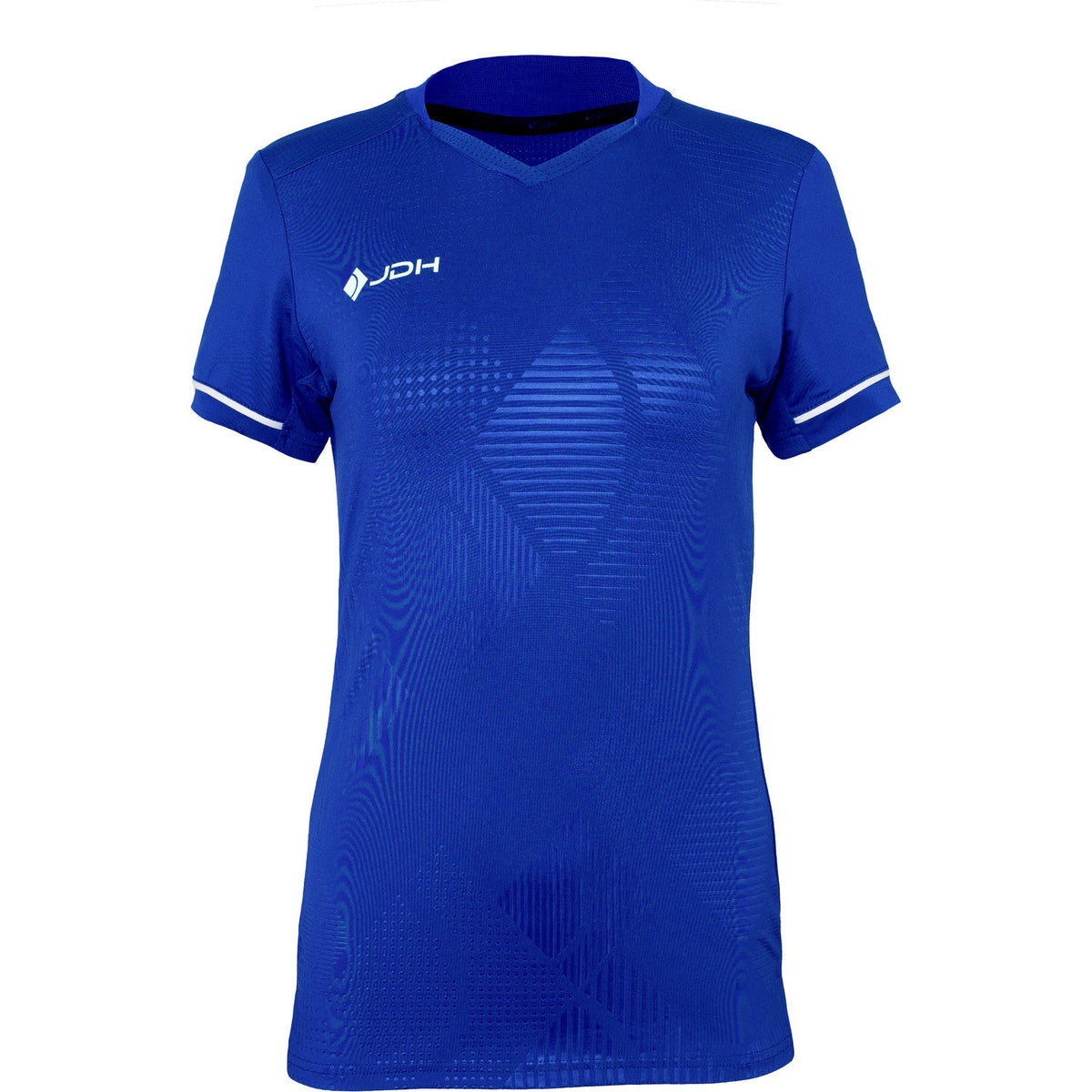 JDH Carbon W Pro T-shirt voor dames in kobaltblauw, vooraanzicht met witte bies