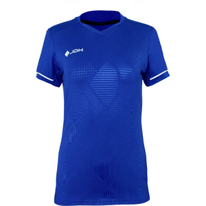 JDH Carbon W Pro T-shirt voor dames in kobaltblauw, vooraanzicht met witte bies