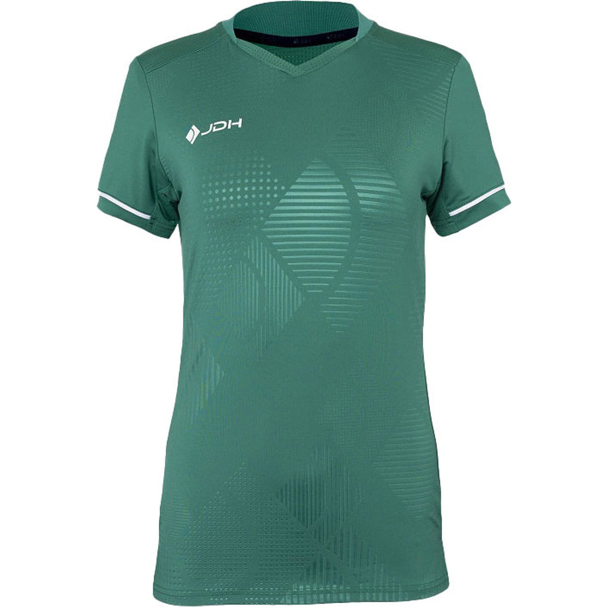 JDH Carbon W Pro T-shirt voor dames in zeegroen, vooraanzicht met witte bies