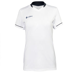 T-shirt JDH Carbon W Pro White, vue de face avec des bandes sombres sur les épaules
