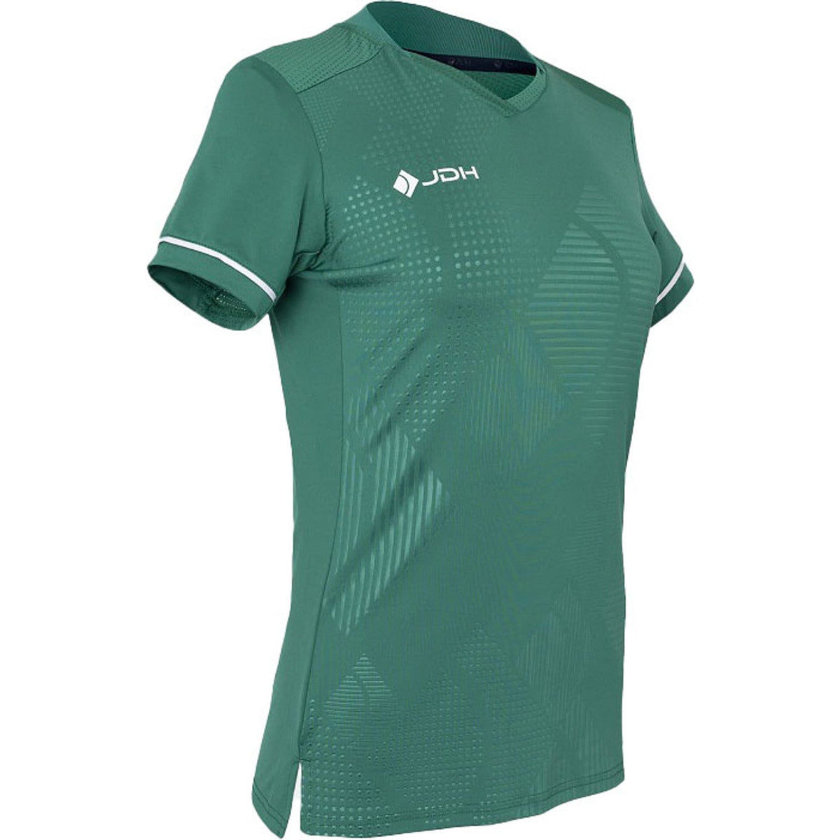 JDH T-shirt Carbon W Pro Lush Green, skråt forfra med JDH-logo