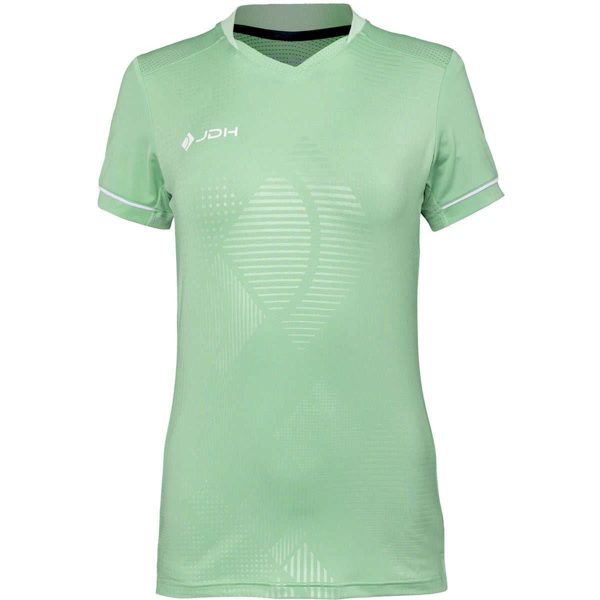 JDH Carbon W Pro T-shirt voor dames in mintgroen, vooraanzicht met witte bies
