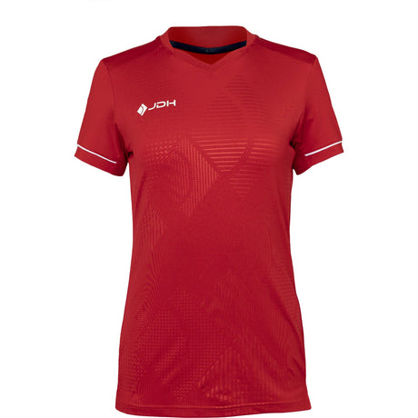 JDH Carbon W Pro T-shirt voor dames in rood, vooraanzicht met witte bies