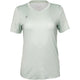 Vooraanzicht van het mintgroene JDH W Graphic T-Shirt voor dames met V-hals en stippenprint