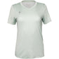 Vooraanzicht van het mintgroene JDH W Graphic T-Shirt voor dames met V-hals en stippenprint
