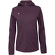 Vooraanzicht van het aubergine JDH W Hooded Midlayer jack voor dames met doorlopende rits