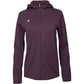 Vooraanzicht van het aubergine JDH W Hooded Midlayer jack voor dames met doorlopende rits