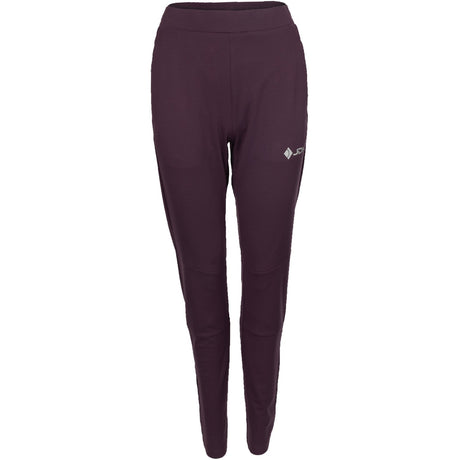 Vooraanzicht van de aubergine JDH W Performance Pant voor dames met smal toelopende pijpen