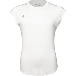 Vooraanzicht van het witte JDH W Performance T-Shirt voor dames met kapmouwtjes