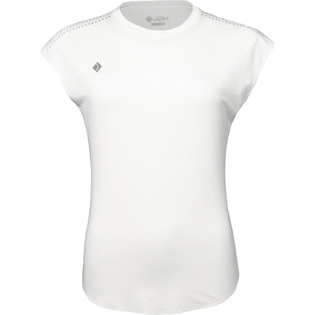 Vooraanzicht van het witte JDH W Performance T-Shirt voor dames met kapmouwtjes