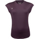 Vooraanzicht van het aubergine JDH W Performance T-Shirt met kapmouwtjes en ronde hals