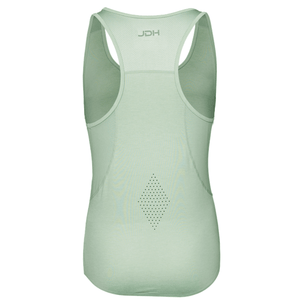 Achterzijde van de mintgroene JDH Performance tanktop met racerback en meshpaneel