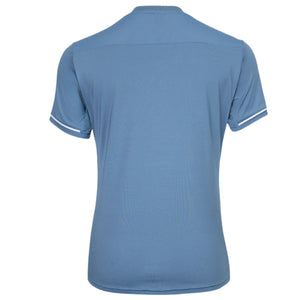 Achterzijde van het lichtblauwe JDH Pro Tech damesshirt