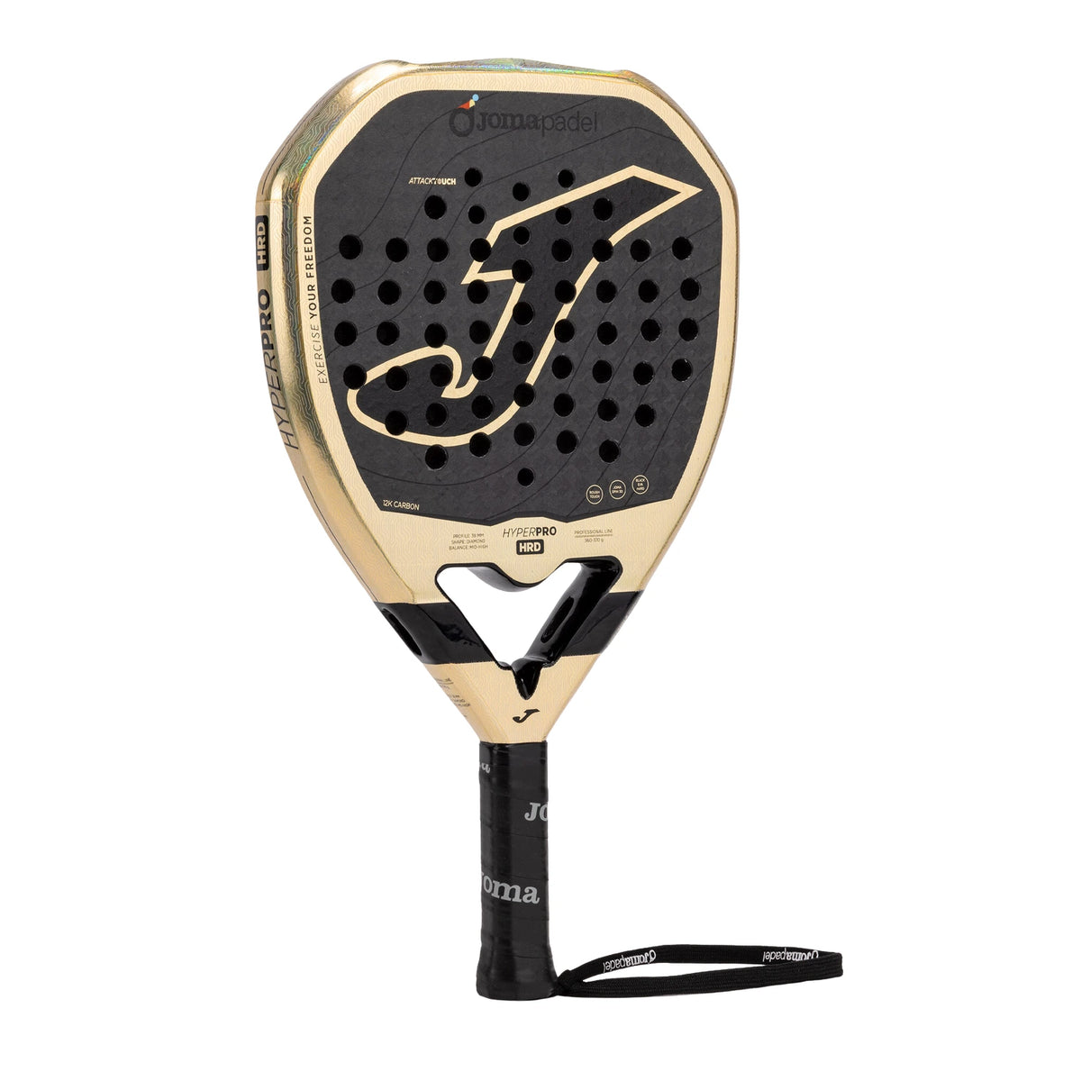 Joma Hyper Pro Hrd 2026 padelracket, schuin vooraanzicht
