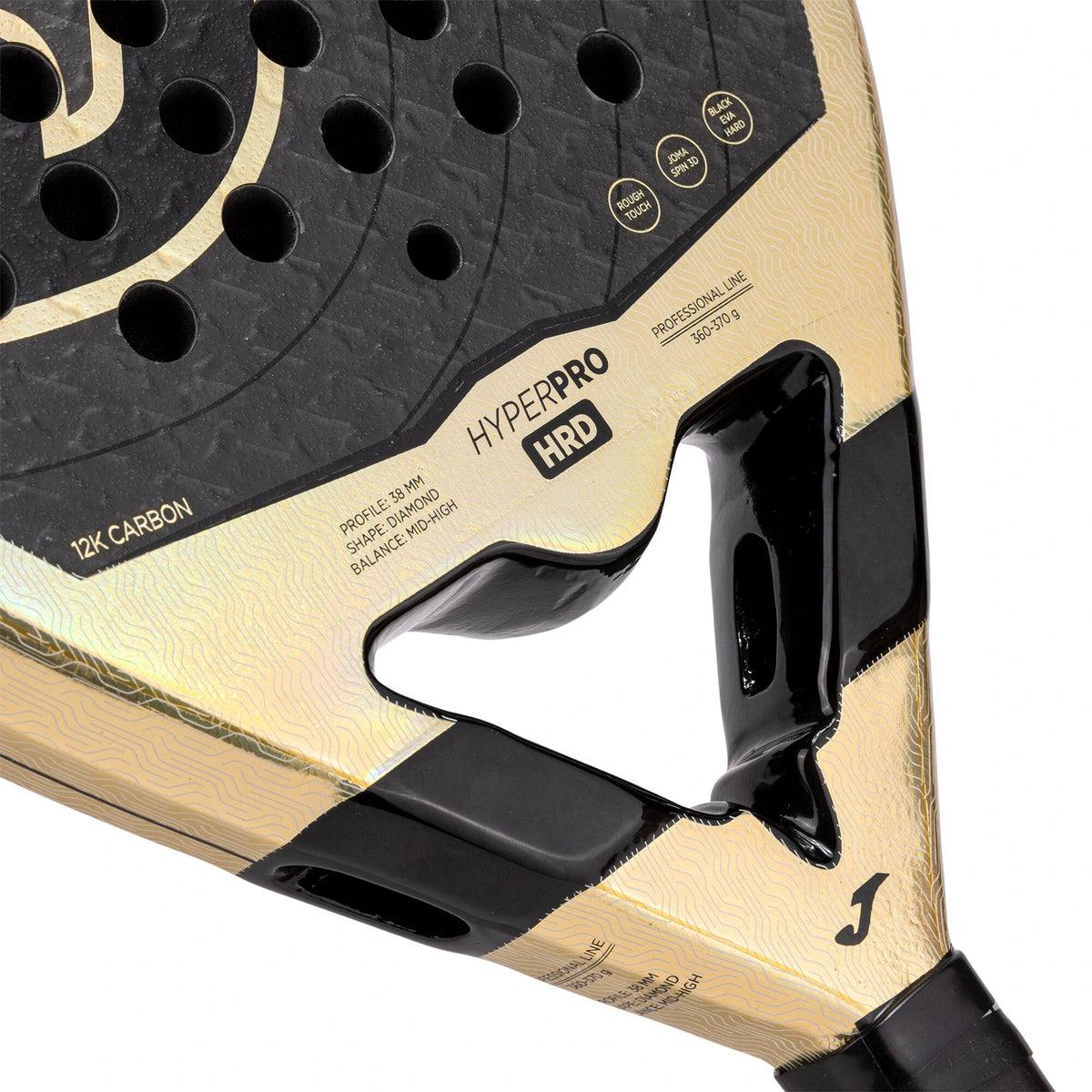 Joma Hyper Pro Hrd 2026 padelracket, detail van het hart