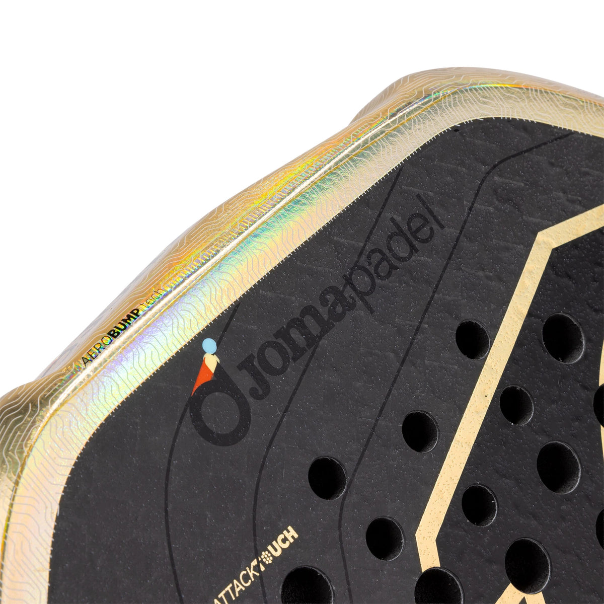 Joma Hyper Pro Hrd 2026 padelracket, detail framerand en slagvlak