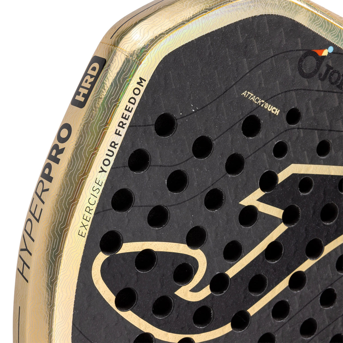 Joma Hyper Pro Hrd 2026 padelracket, detail frame met Hyper Pro-opdruk