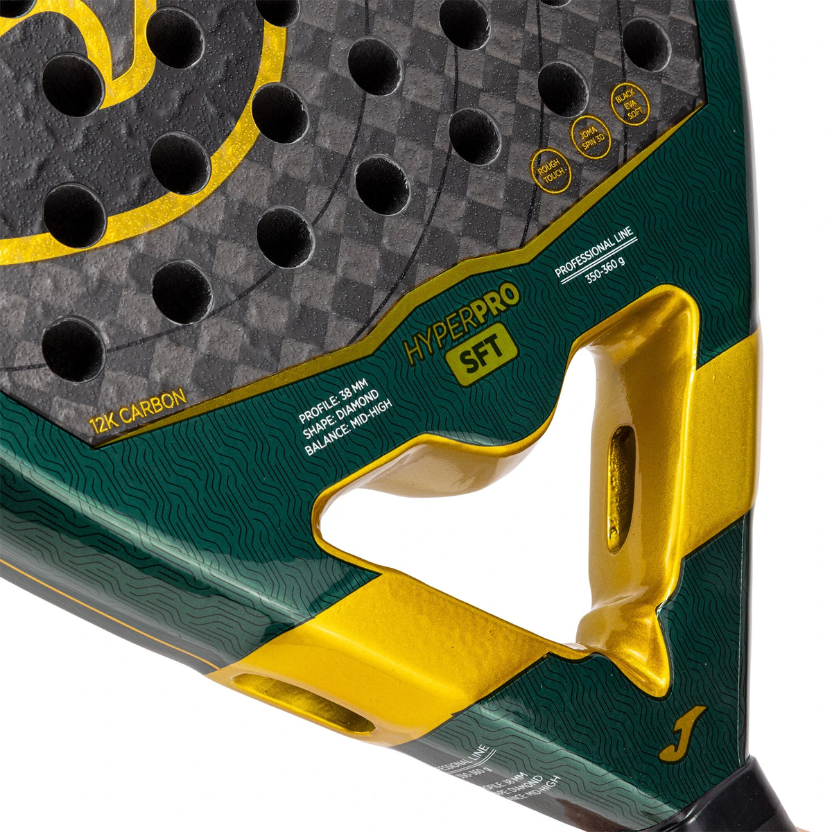 Joma Hyper Pro Sft 2026 padelracket, detail van het hart
