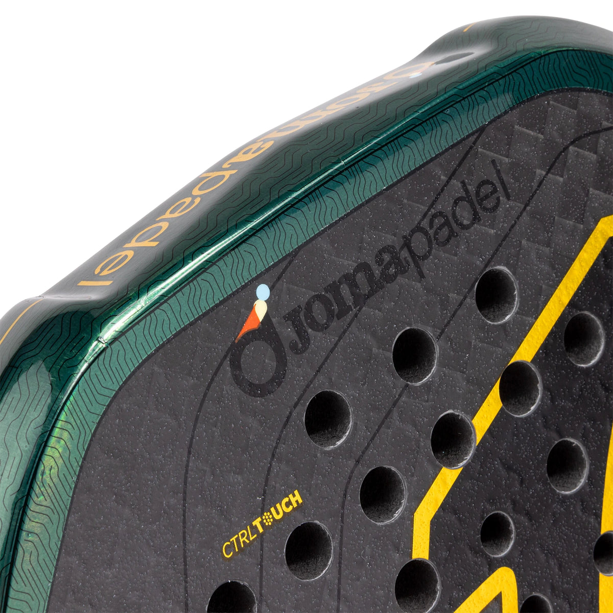 Joma Hyper Pro Sft 2026 padelracket, detail slagvlak met logo
