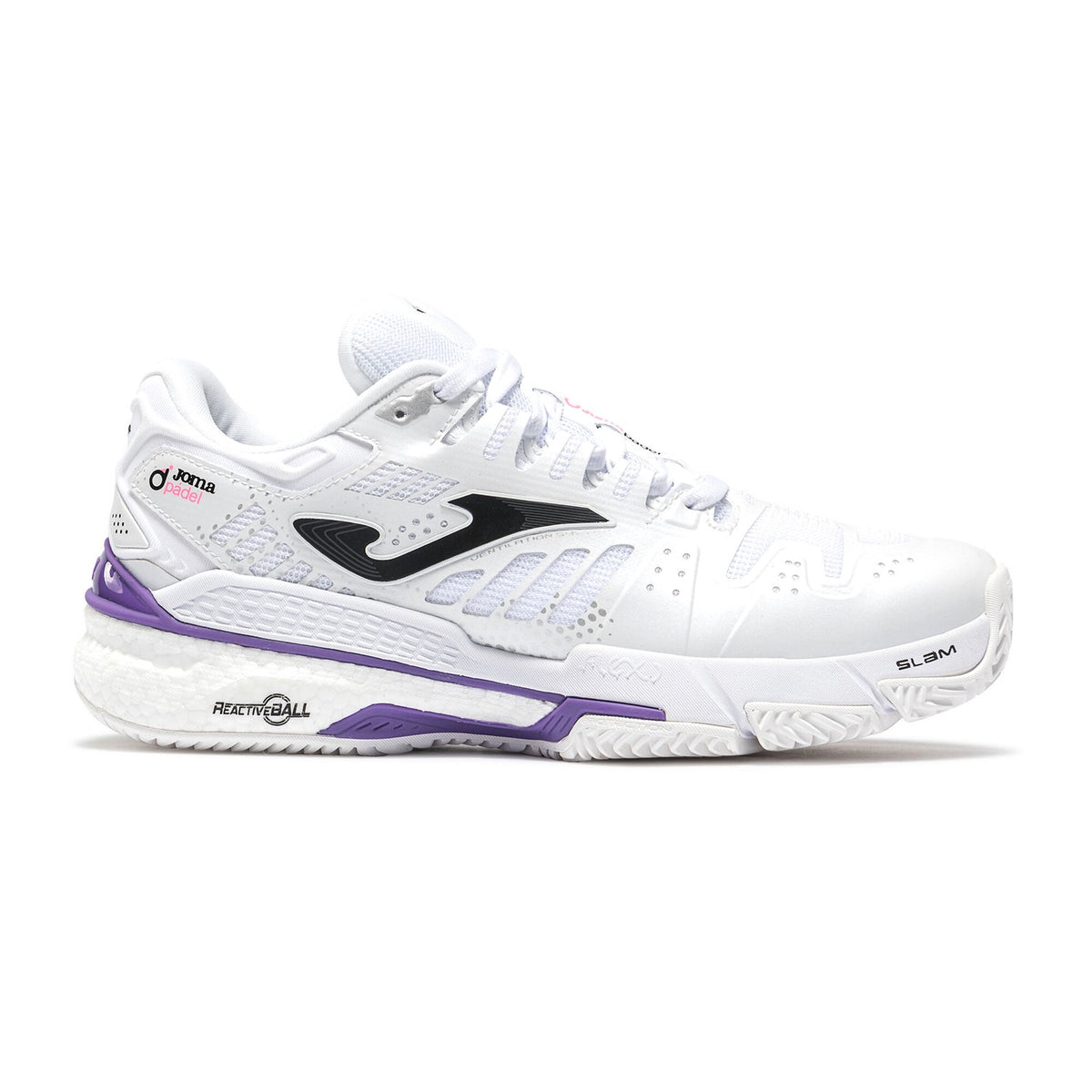 Joma Slam Classic 2026 White Purple Dames zijkant