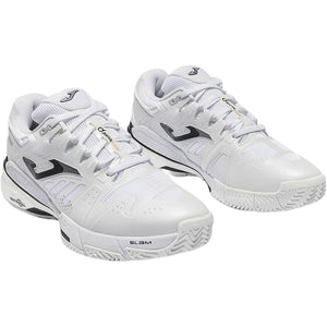 Paar witte Joma Slam Classic padelschoenen, schuin vooraanzicht