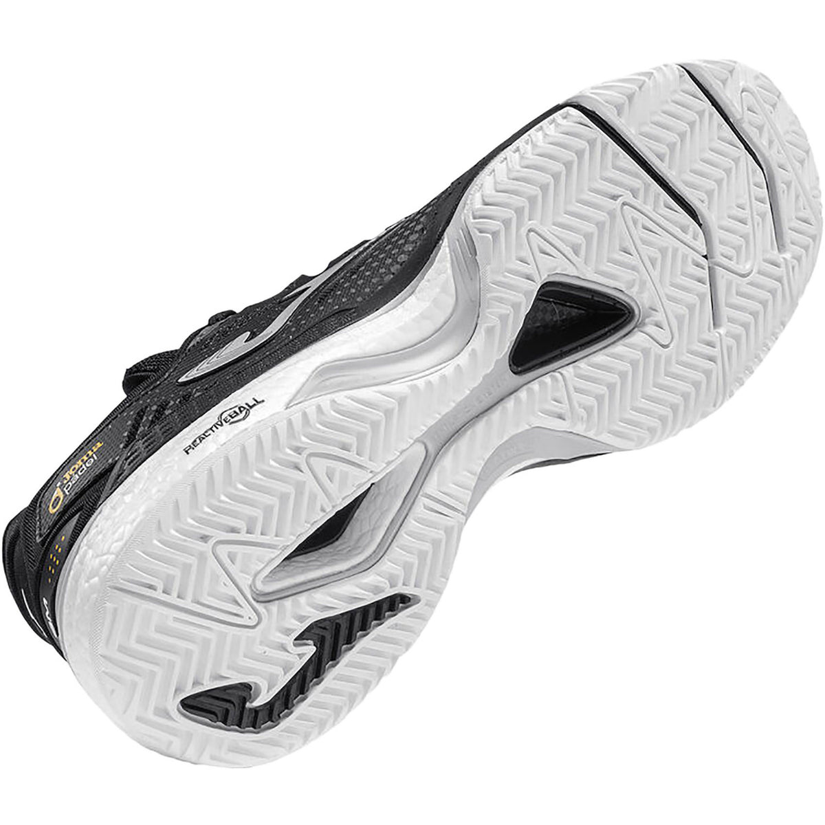 Witte zool van de zwarte Joma Slam Classic met visgraatprofiel