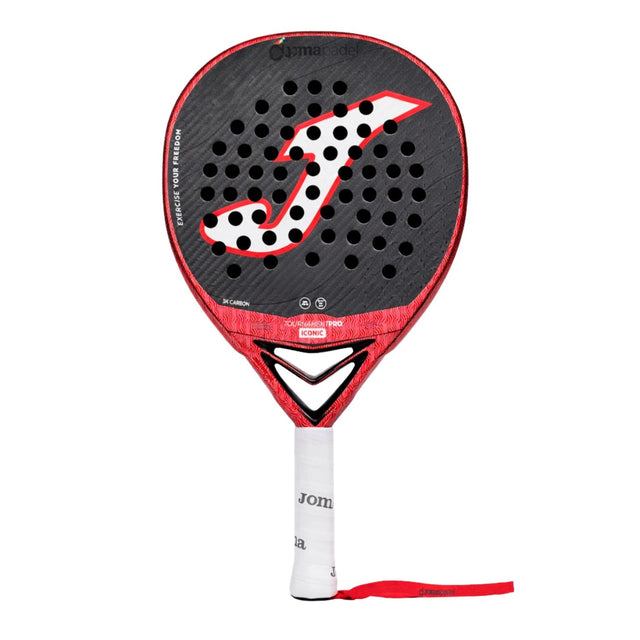 Joma Tournament Pro Iconic 2026 padelracket in rood met zwart, vooraanzicht