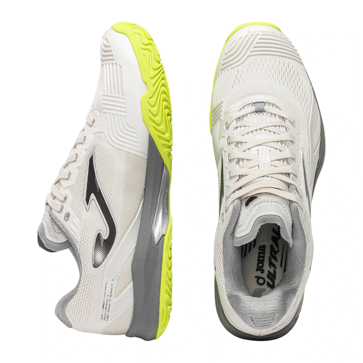 Bovenaanzicht van de Joma Ultra Light Men Light Gray padelschoenen