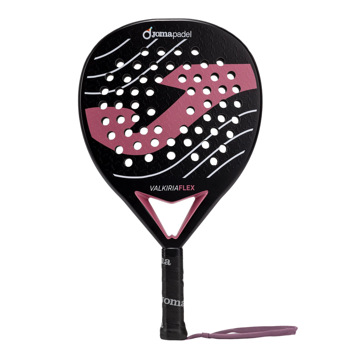 Joma Valkiria Flex 2026 Black padelracket, vooraanzicht