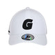 Witte Justpadel x Garrincha padelpet met groot zwart G-logo op de voorzijde