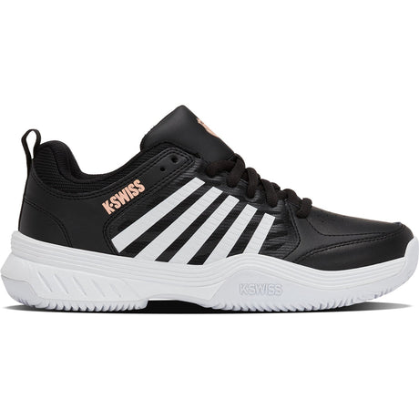 K-Swiss Court Express 2 Clay Woman Black/White/Peach Parfait, zijaanzicht buitenkant