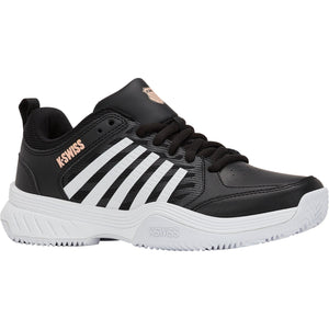 Binnenzijde van de K-Swiss Court Express 2 Clay Woman Black/White/Peach Parfait met witte tussenzool