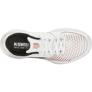 Bovenaanzicht van de K-Swiss Court Express HB White/Gold met witte veters