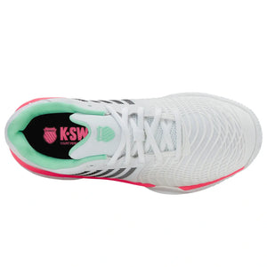 Bovenaanzicht van de witte K-Swiss Express Light 3 Clay W met mintgroene inzet