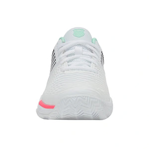 Vooraanzicht van de witte K-Swiss Express Light 3 Clay W met roze zoolrand