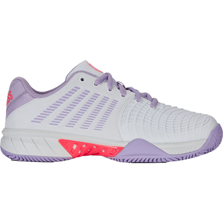 K-Swiss Express Light 3 Clay W in wit met lila en roze, zijaanzicht buitenkant