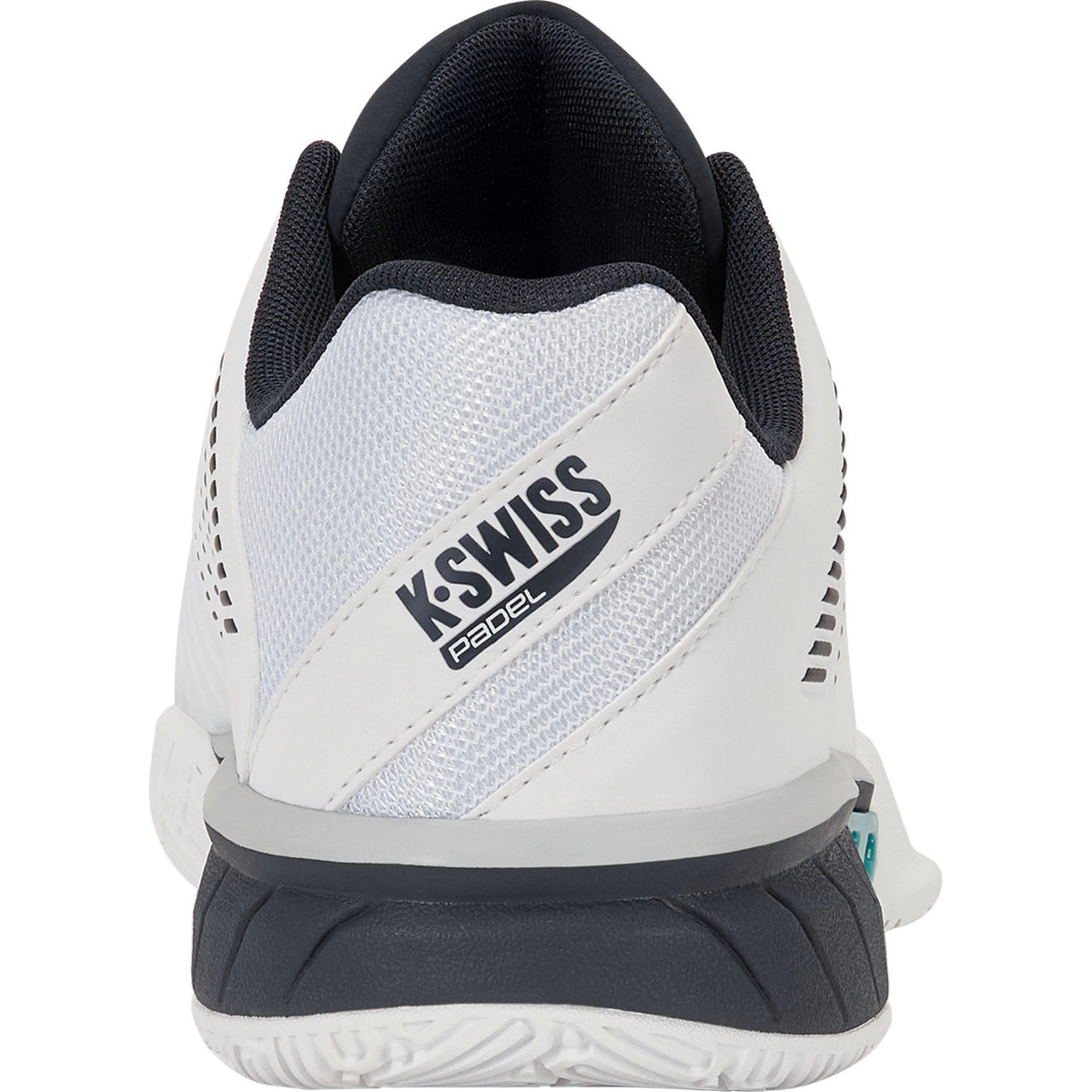Achteraanzicht van de K-Swiss Express Light 3 met K-Swiss-logo op de hiel