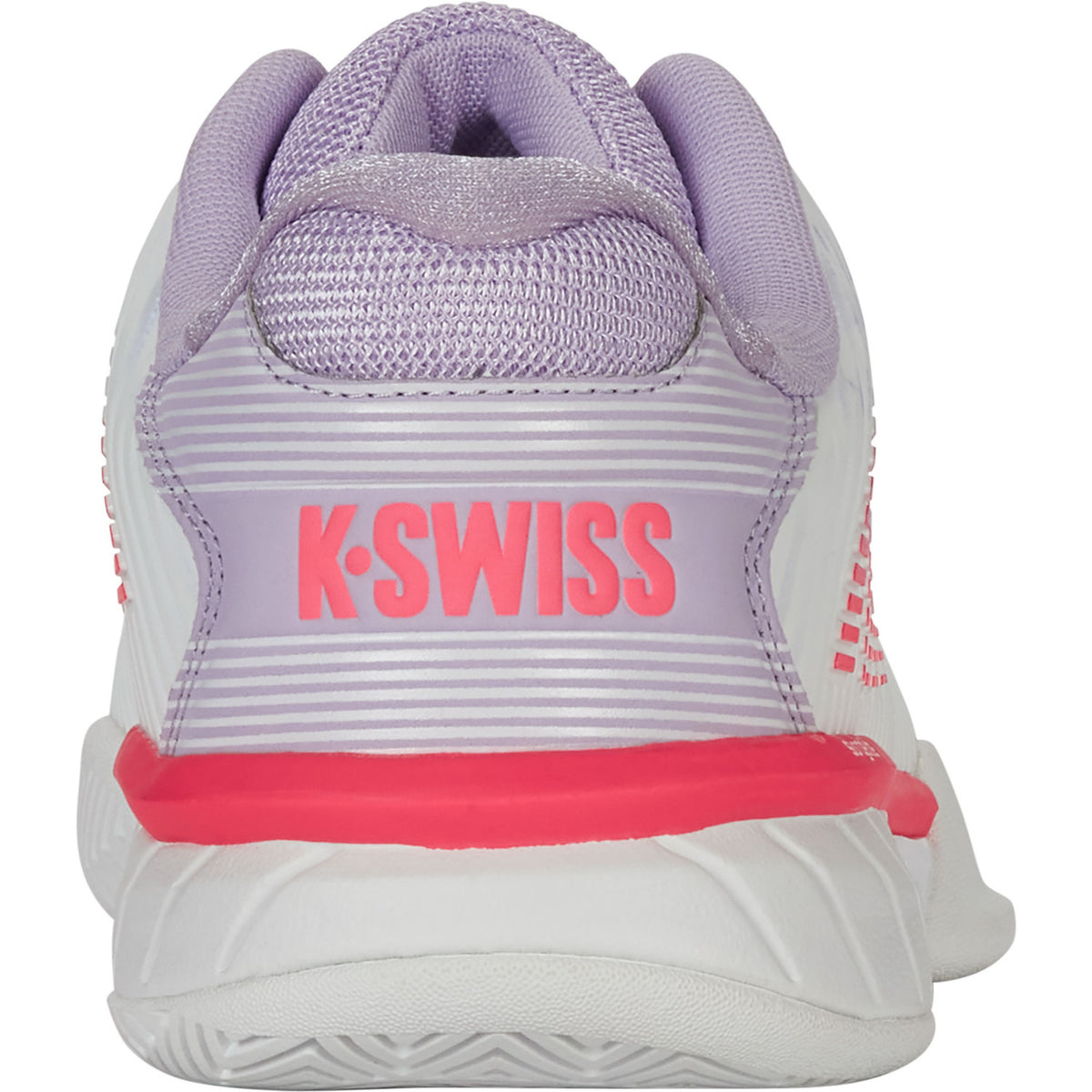 Achteraanzicht van de K-Swiss Hypercourt Express 2 Clay W met K-Swiss-logo